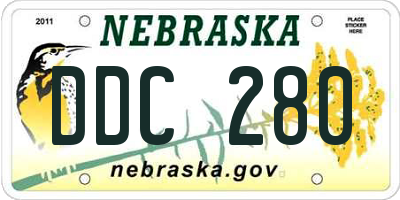 NE license plate DDC280