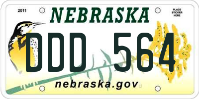 NE license plate DDD564