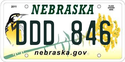 NE license plate DDD846
