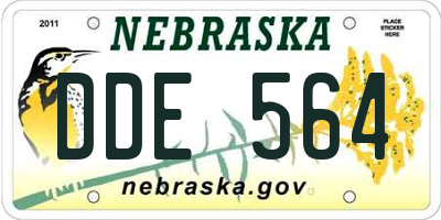 NE license plate DDE564