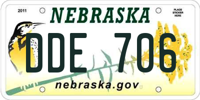 NE license plate DDE706