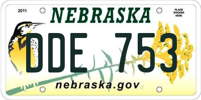 NE license plate DDE753