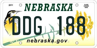 NE license plate DDG188