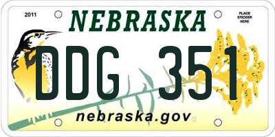 NE license plate DDG351