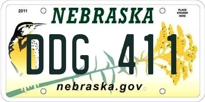 NE license plate DDG411