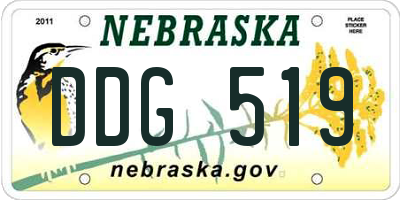 NE license plate DDG519