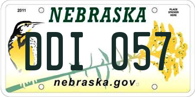 NE license plate DDI057