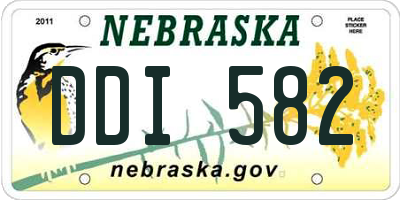NE license plate DDI582