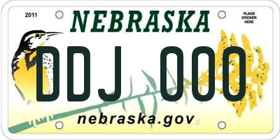 NE license plate DDJ000