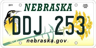 NE license plate DDJ253