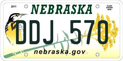 NE license plate DDJ570