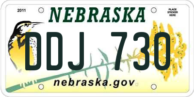 NE license plate DDJ730