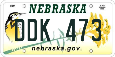 NE license plate DDK473