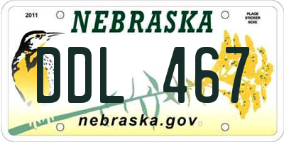 NE license plate DDL467