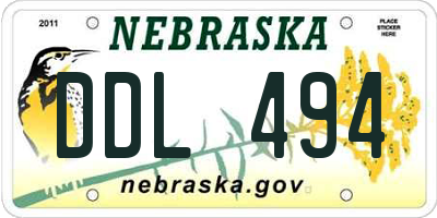 NE license plate DDL494