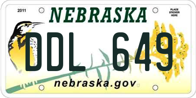 NE license plate DDL649