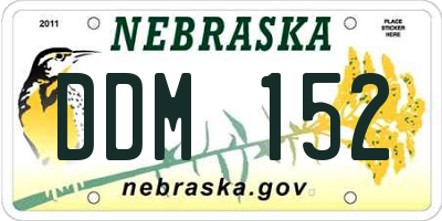 NE license plate DDM152