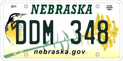 NE license plate DDM348