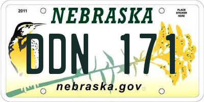 NE license plate DDN171