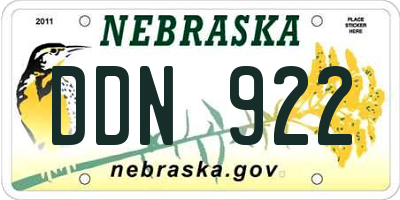 NE license plate DDN922