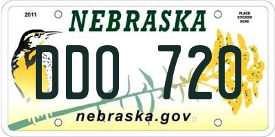 NE license plate DDO720