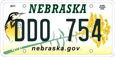 NE license plate DDO754