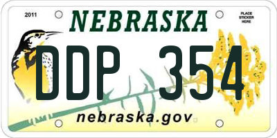 NE license plate DDP354