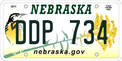 NE license plate DDP734