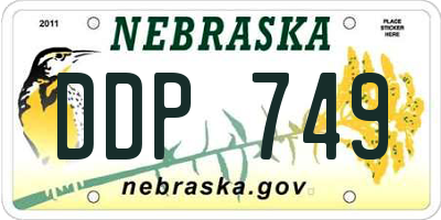 NE license plate DDP749