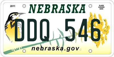 NE license plate DDQ546