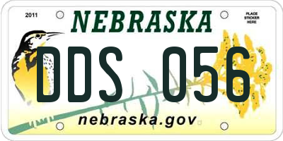 NE license plate DDS056