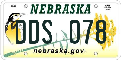 NE license plate DDS078