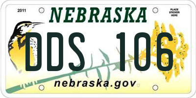 NE license plate DDS106