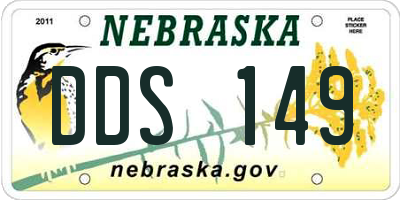 NE license plate DDS149
