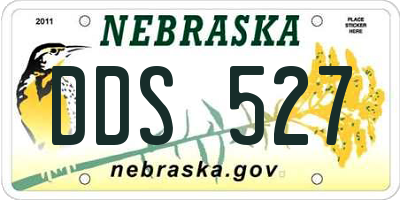 NE license plate DDS527