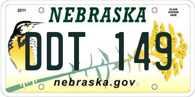 NE license plate DDT149