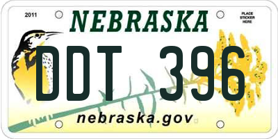 NE license plate DDT396