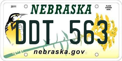NE license plate DDT563