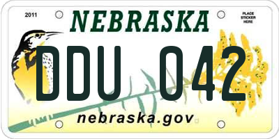 NE license plate DDU042