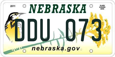 NE license plate DDU073
