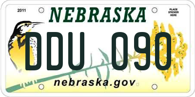 NE license plate DDU090