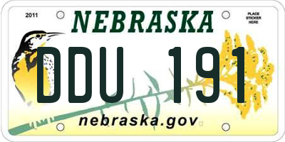 NE license plate DDU191