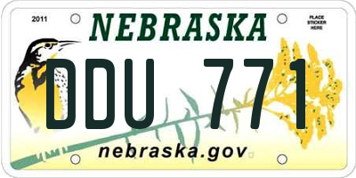 NE license plate DDU771
