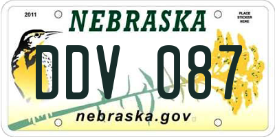 NE license plate DDV087