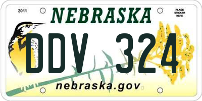 NE license plate DDV324