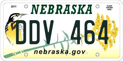 NE license plate DDV464