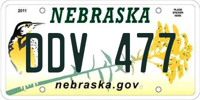 NE license plate DDV477