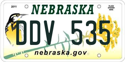 NE license plate DDV535
