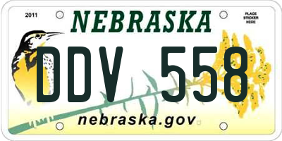NE license plate DDV558