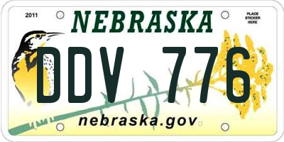 NE license plate DDV776
